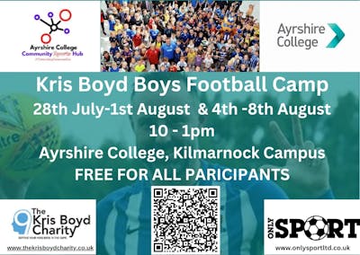 Kris Boyd Summer Football Camp 28th July - 8th August for P1 - P7