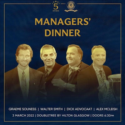 Managers' Dinner Thursday the 3rd