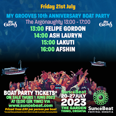 MY GROOVES 10th ANNIVERSARY BOAT PARTY (Friday)