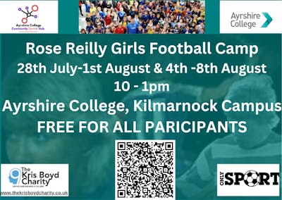 Rose Reilly Summer Girls Football Camp 28th July - 8th August for P1 - P7